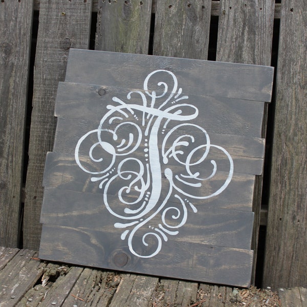 Initial Pallet Sign - Etsy