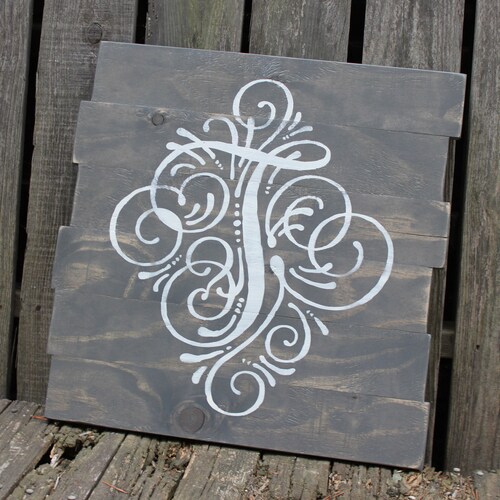 Monogram Initial Pallet-style Wood Sign W-062 Back40life - Etsy