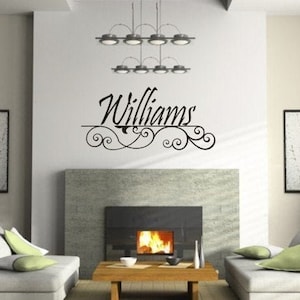 Family Name Wrought Iron Vinyl Wall Decal (M-003) - Back40Life