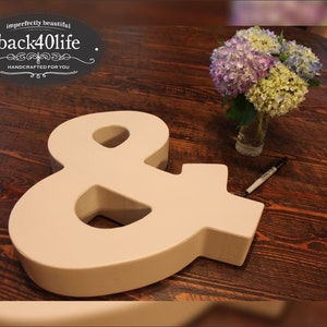 3-D Ampersand Wedding Guestbook W-025a Back40Life image 1