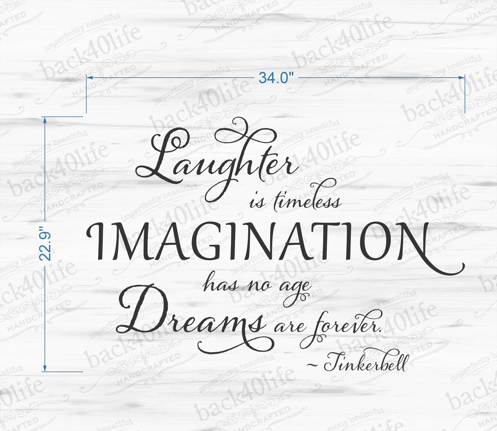 Laughter is Timeless Tinkerbell Quote Vinyl Wall Decal Etsy