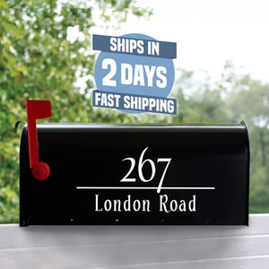 Personalized Mailbox Numbers - Street Address Vinyl Decal - Custom Decorative Numbering Street Name House Number Gift E-004c - Back40Life