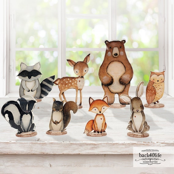 Adorable Woodland Creature Cutouts for Baby Shower or Nursery - Set of 8