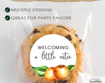 Baby Shower Favor DTF Sticker Labels Customizable - Little Cutie - Back40Life (K-082b)