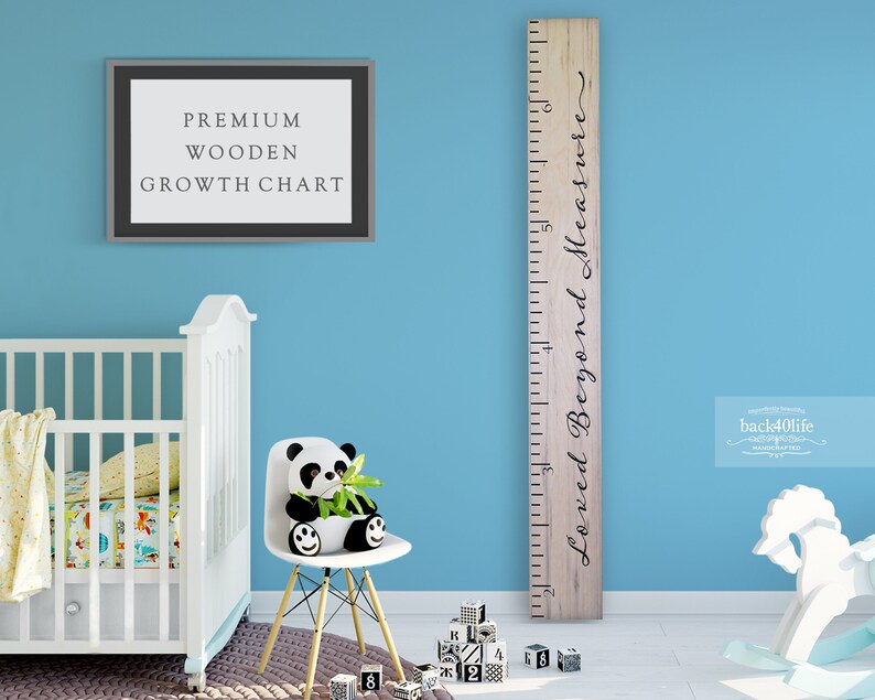 Wooden Growth Chart Height Ruler Back40Life Adventure Awaits Ebony Wash Premium Series -