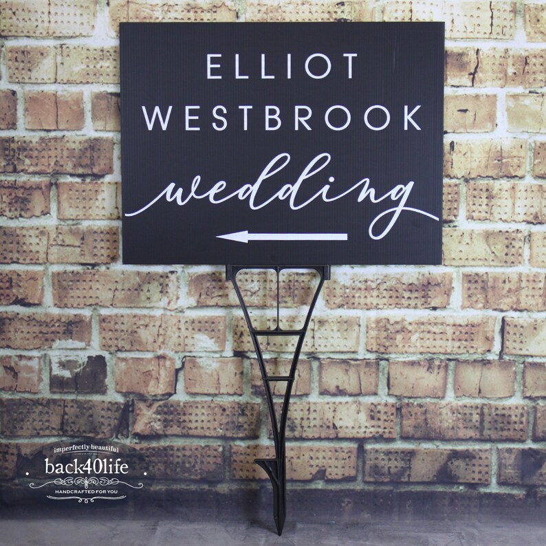 Wedding Parking Bridal Shower Directional Sign W-020a Back40Life image 5