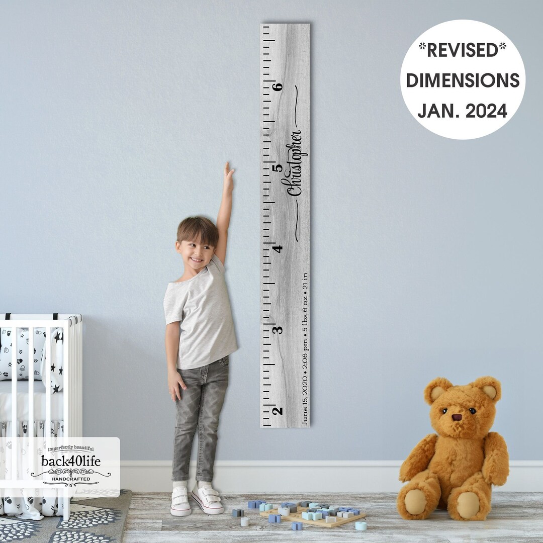 Personalized Wooden Kids Growth Chart Height Ruler for Boys Girls ...