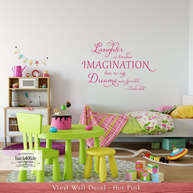 Laughter is Timeless Tinkerbell Quote Vinyl Wall Decal Etsy