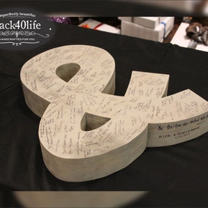 3-D Ampersand Wedding Guestbook W-025a Back40Life image 2