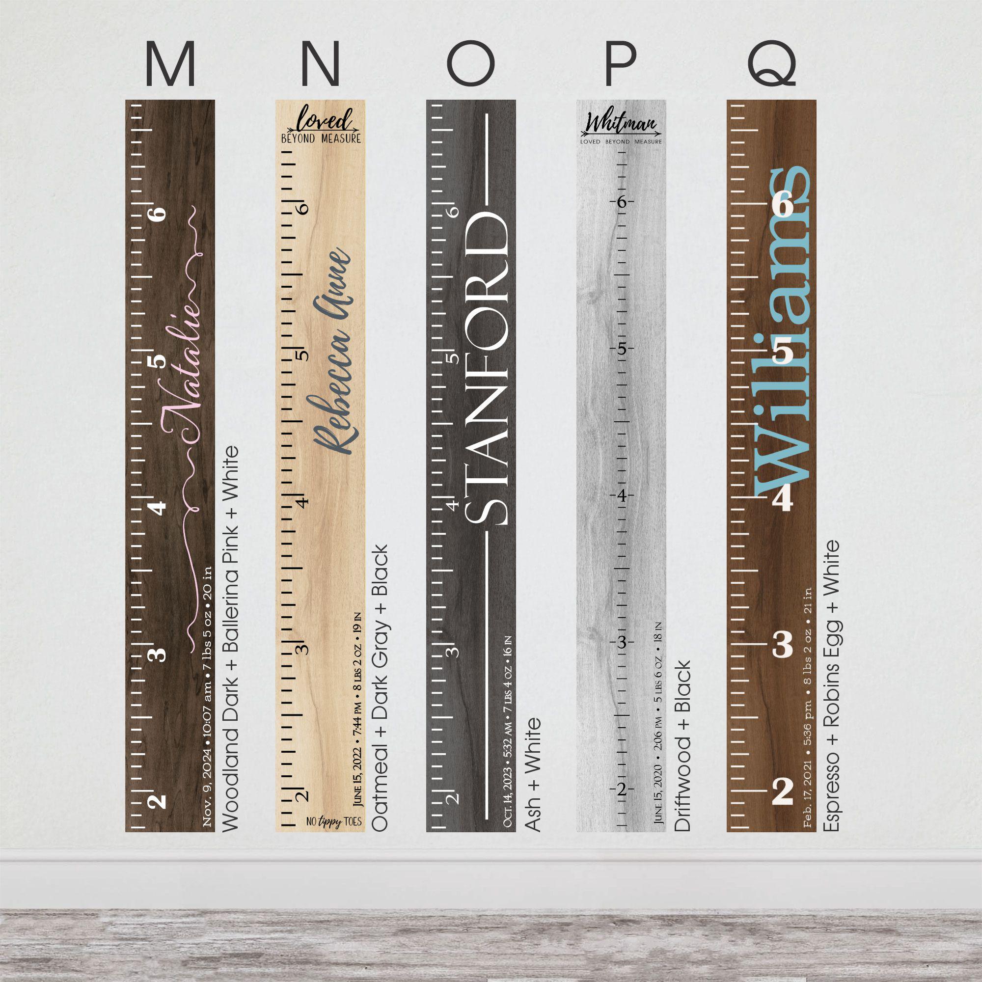 Custom Wooden Growth Chart for Kids - Personalized Height Measuring Stick with Family Name (GC-CST)