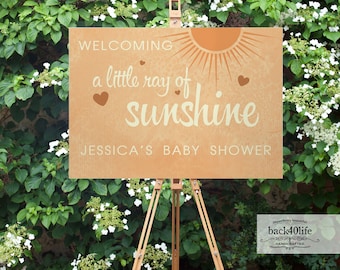 Baby Shower Sign - Little Ray of Sunshine - Welcome Directional Parking Event (K-091b) - Back40Life