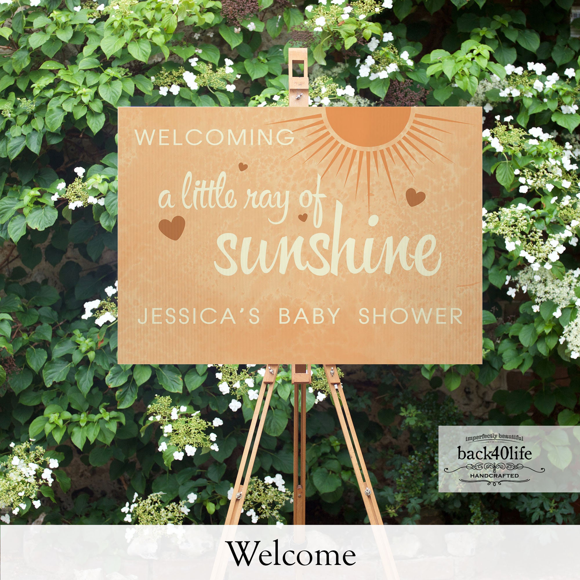 Baby Shower Sign - Little Ray of Sunshine - Welcome Directional Parking ...