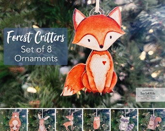 Forest Critter Ornaments | Painted Acrylic Cutout Shapes - Back40Life (PC-001-Orn)