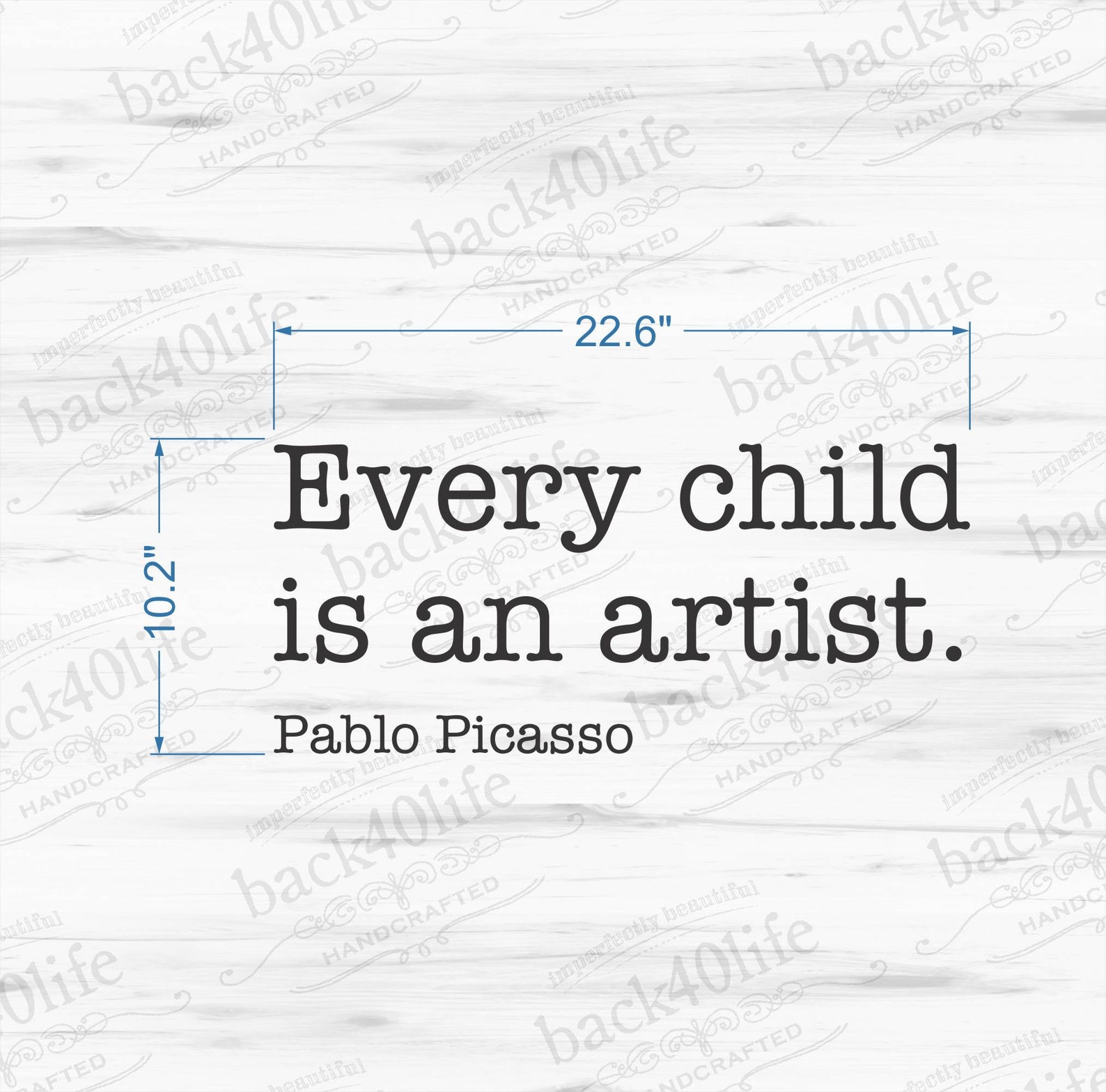 Every Child is an Artist Vinyl Wall Decal K048 Back40life Etsy
