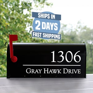 Personalized Mailbox Numbers - Street Address Vinyl Decal - Custom Decorative Numbering Street Name House Number Gift E-004q - Back40Life