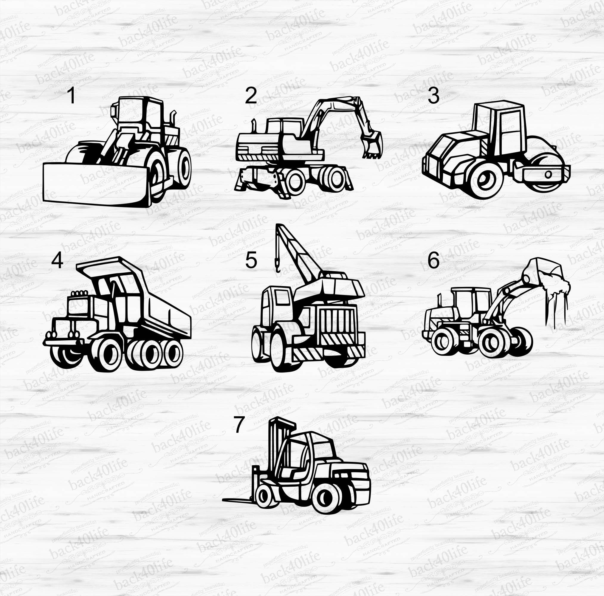 Construction Equipment Vinyl Wall Decal K045 Back40Life Etsy