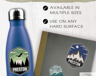 Name Personalized DTF Sticker Labels - Mountain Outdoor Eagle Snow - Back40Life (K-081i)