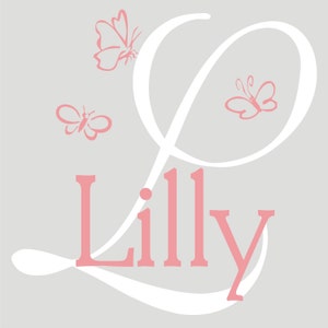 Kid's Monogram and Name with Cute Critters Vinyl Wall Decal K-003 Back40Life image 4