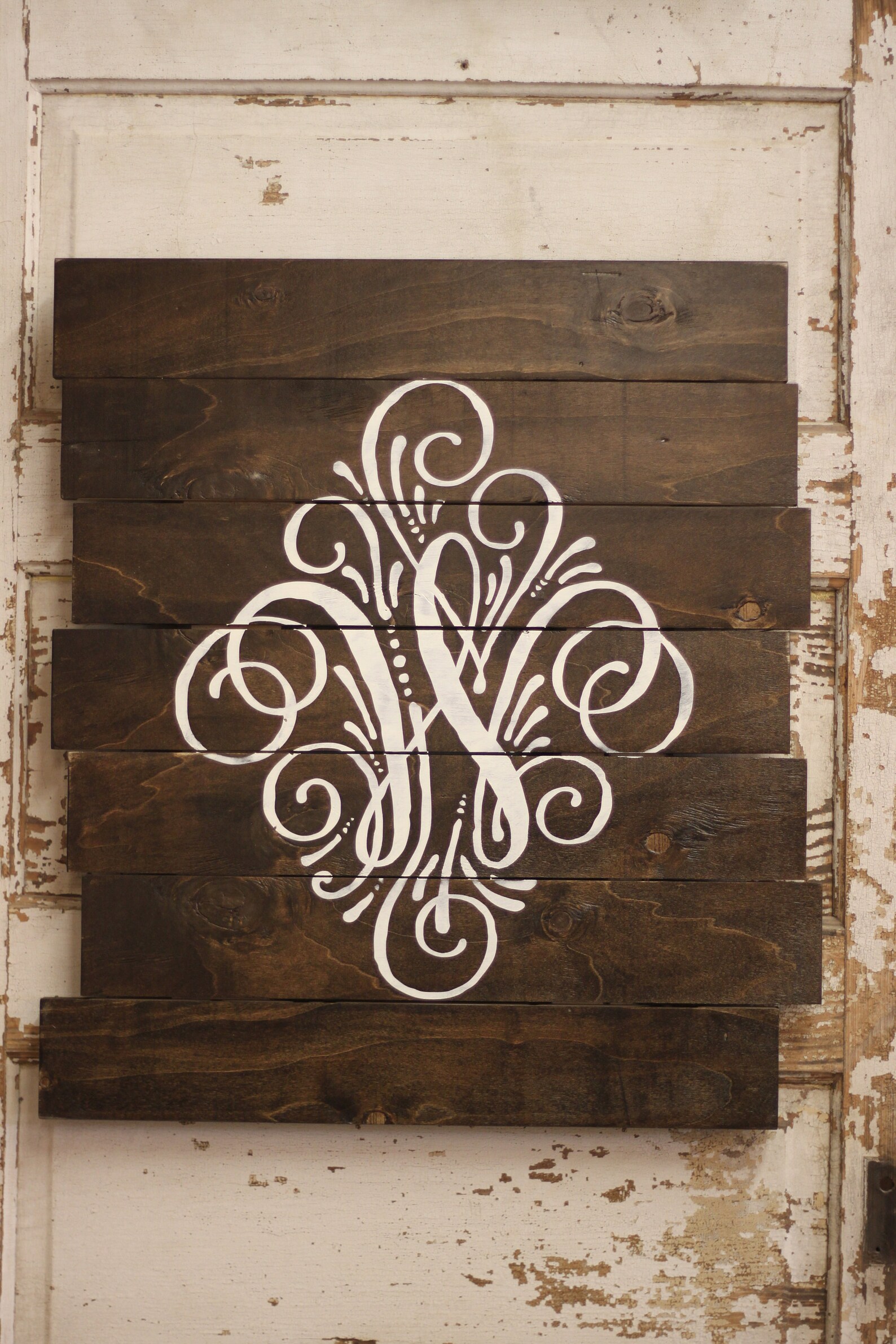 Monogram Initial Pallet-style Wood Sign W-062 Back40life - Etsy