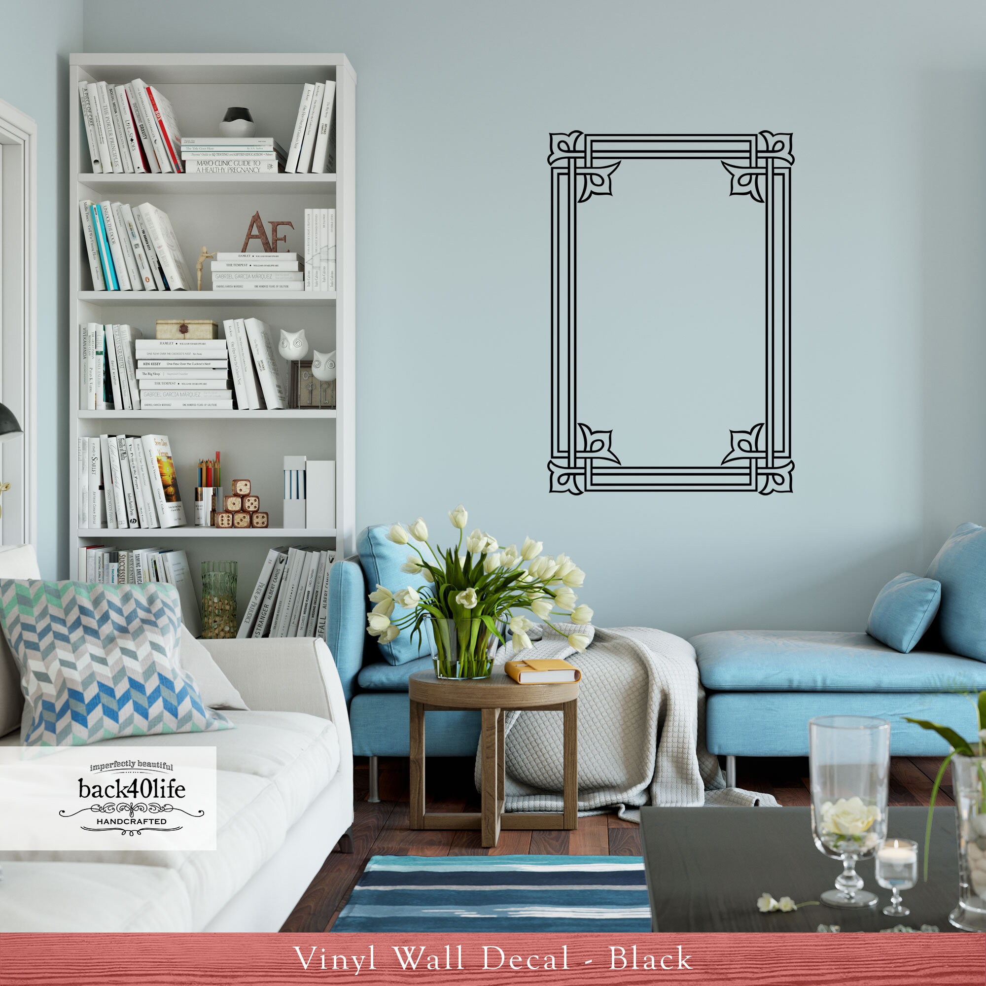 Embellished Frame Vinyl Wall Decal D002 Back40life Etsy