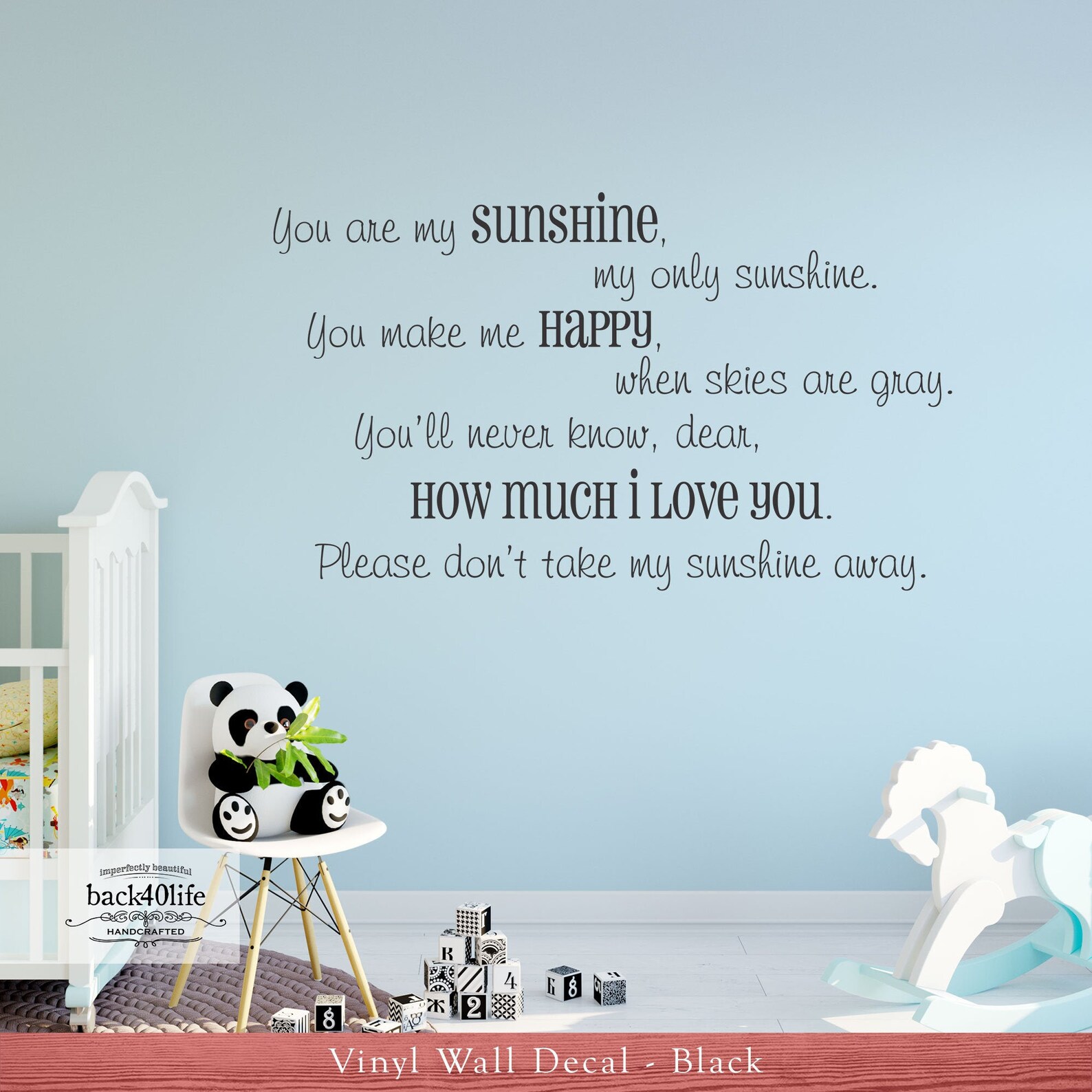 You Are My Sunshine Vinyl Wall Decal K030 Back40life Etsy