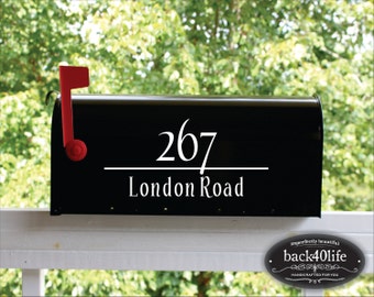 Classic Mailbox Numbers Street Address Vinyl Decal (E-004c) - Back40Life
