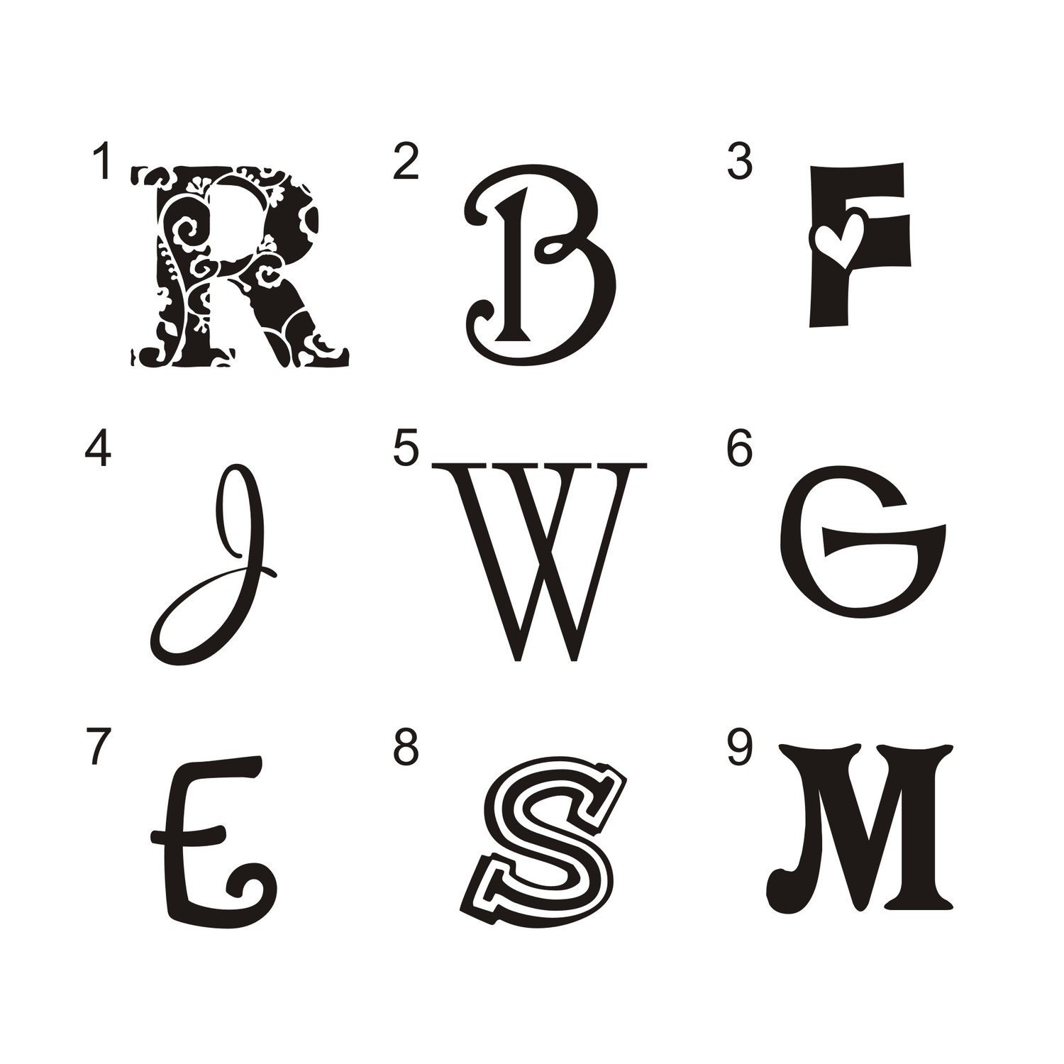 Monogram Polka Dot Vinyl Decal Kit M017 Back40life Etsy