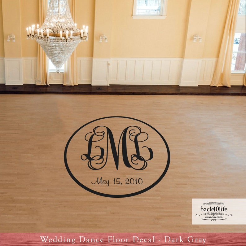Intertwined Monogram Wedding Reception Dance Floor Vinyl Decal Etsy