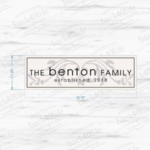 Family Name with Custom Phrase Wood Sign The Benton S-009 Back40Life image 4