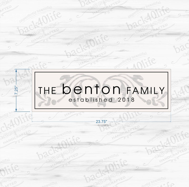 Family Name with Custom Phrase Wood Sign The Benton S-009 Back40Life image 4