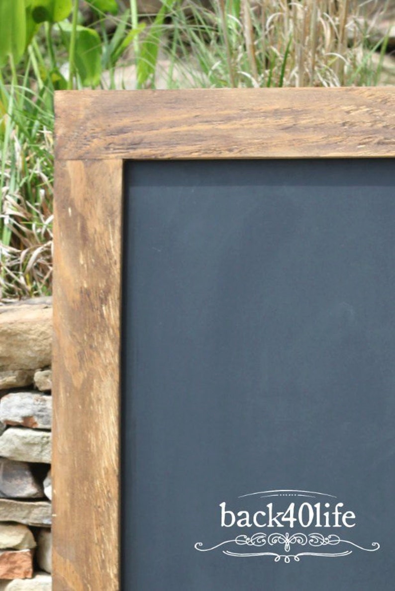 Farmhouse Style Rustic Chalkboard with Wood Frame W-040 Back40Life image 3