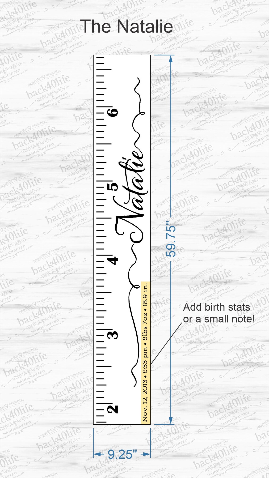 Wooden Kids Growth Height Chart Ruler for Boys and Girls The Etsy