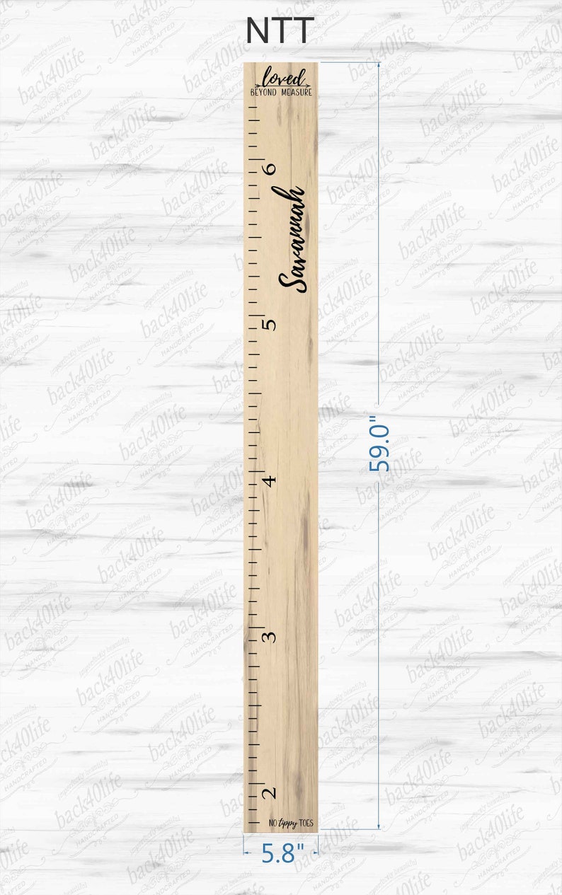 Personalized Wooden Kids Growth Chart Height Ruler for Boys Girls Size Measuring Stick Family Name Custom Ruler Gift Children GC-NTT-3P image 7