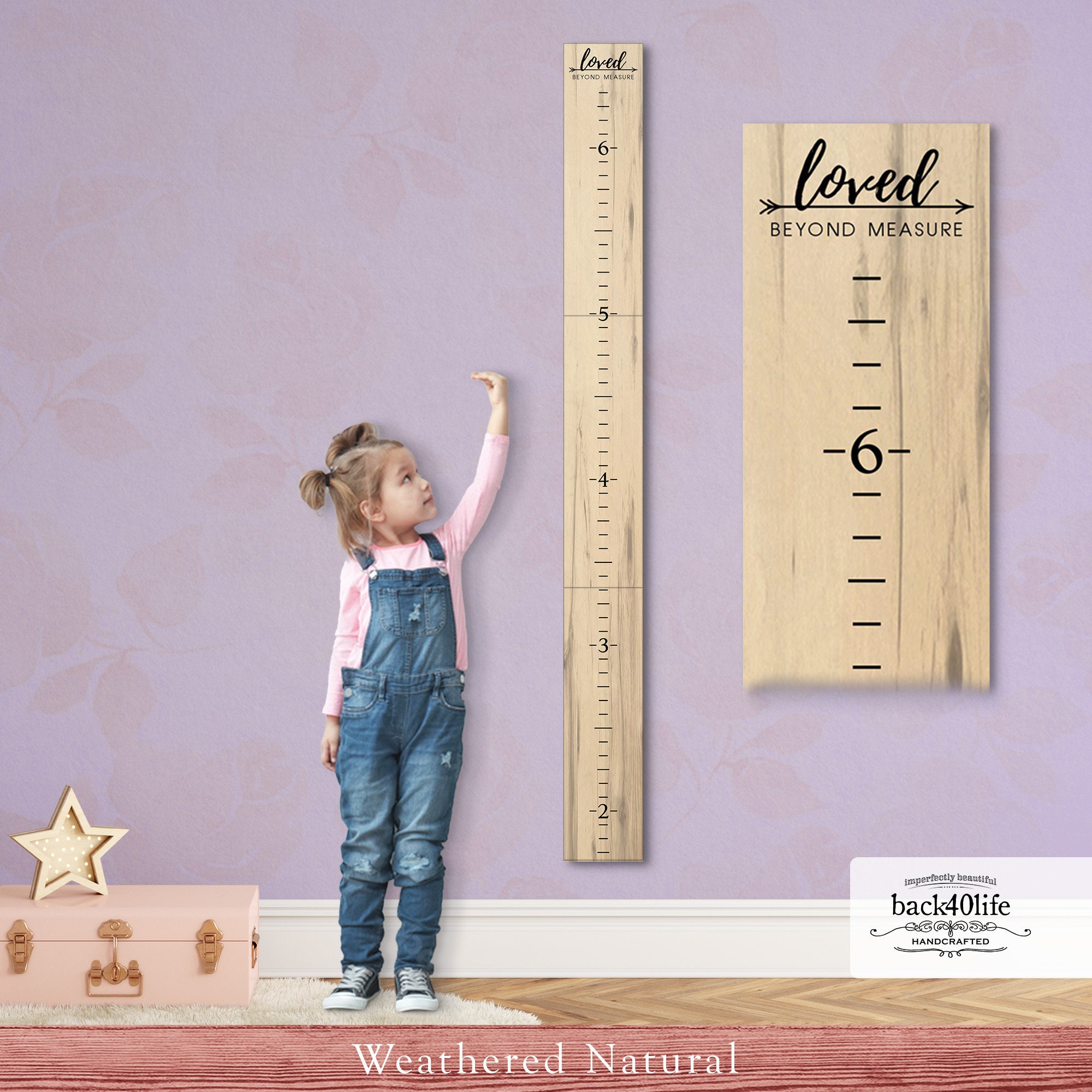 Kids Growth Chart Baby Growth Chart Height Ruler - 79x7.9 Inch Wooden ...