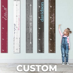 Custom Wooden Growth Chart for Kids - Personalized Height Measuring Stick with Family Name (GC-CST)