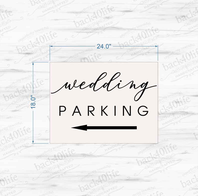 Wedding Parking Bridal Shower Directional Sign W-020a Back40Life image 6