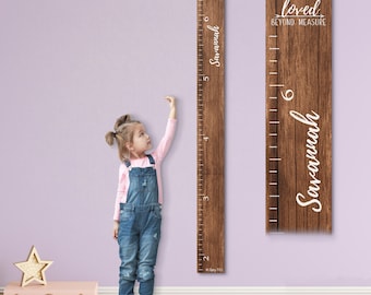 Farmhouse Style Segmented Wooden Kids Growth Chart Ruler for Boys and Girls (GC-3P-NTT) - Back40Life