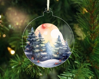 Acrylic Christmas Ornaments Tree Decoration Festive Décor Seasonal Winter Holiday - Back40Life (AO-001)