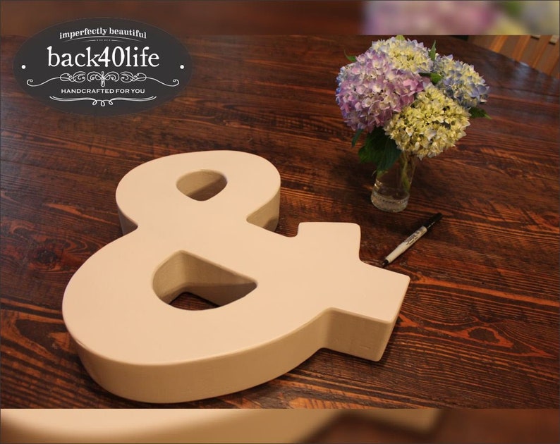 3-D Ampersand Wedding Guestbook W-025a Back40Life image 1