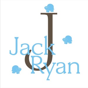 Kid's Monogram and Name with Cute Critters Vinyl Wall Decal K-003 Back40Life image 5