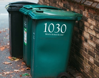 Trash Can Numbers Address Vinyl Decal (T-001b) - Back40Life