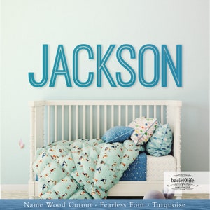 Custom Wooden Name Cutout Sign - Personalized Word Name Phrase Cutout for Boys and Girls (Fearless Font) | Back40Life