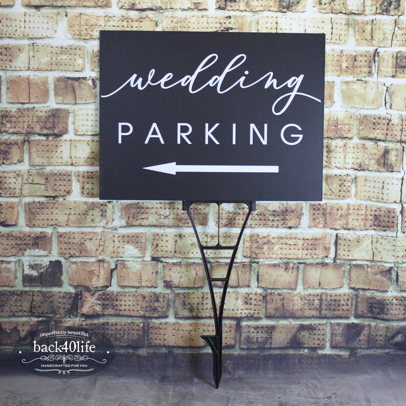 Wedding Parking Bridal Shower Directional Sign W-020a Back40Life image 2