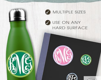 Name Initial Vines Monogram DTF Sticker Labels Multiple Sizes - Back40Life (K-081w)