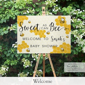 Baby Shower Sign - Sweet As Can Bee - Welcome Directional Parking Event (K-091a) - Back40Life