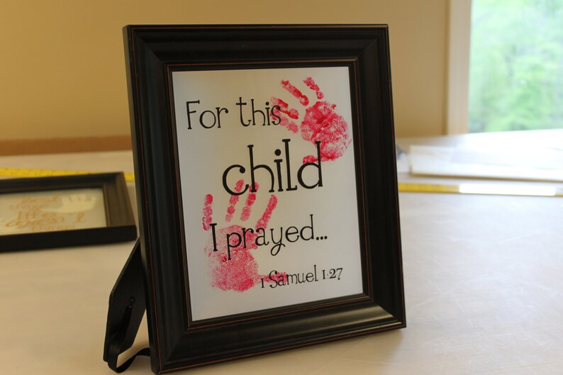 Diy Hand Print Frame Vinyl Decal For This Child I Prayed Image 0