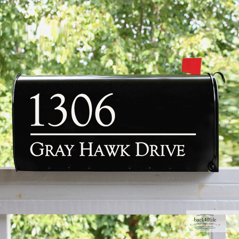 Personalized Mailbox Numbers Street Address Vinyl Decal Custom Decorative Numbering Street Name House Number Gift E-004q Back40Life image 6