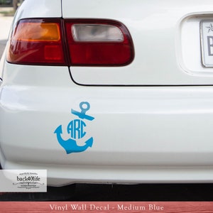 Circle Monogram Vinyl Car Decal M-018b Back40Life image 2