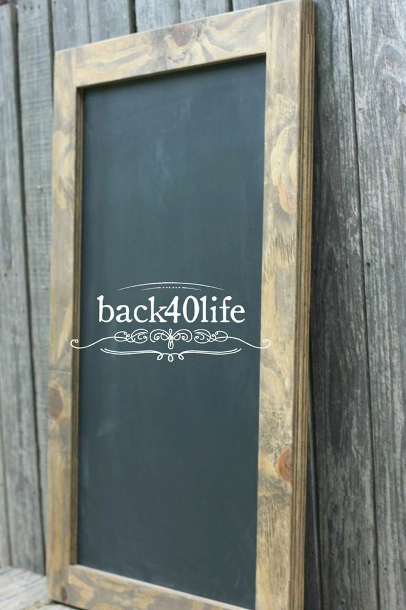 Farmhouse Style Rustic Chalkboard with Wood Frame W-040 Back40Life image 2