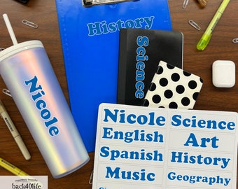 School Subject & Name DTF Sticker Labels  - Back40Life (K-081d)